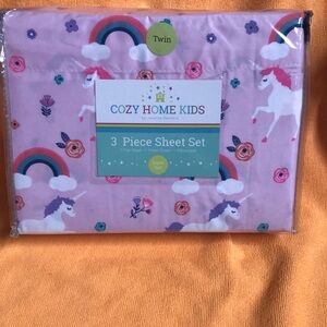 Pink Unicorn 3 Piece Sheet Set